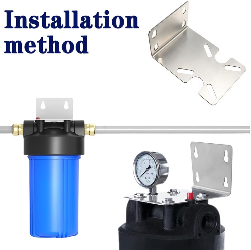 RUIVEO 2Pcs Stainless Steel Water Filter Housing Mounting Bracket, Water Purifier RO Housing Bracket for 10'' and 20'' Filter Housings (2) - Image 5